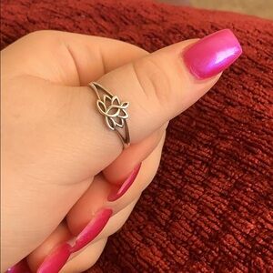 ❣️ Solid Sterling Silver Lotus Flower Openwork Ring